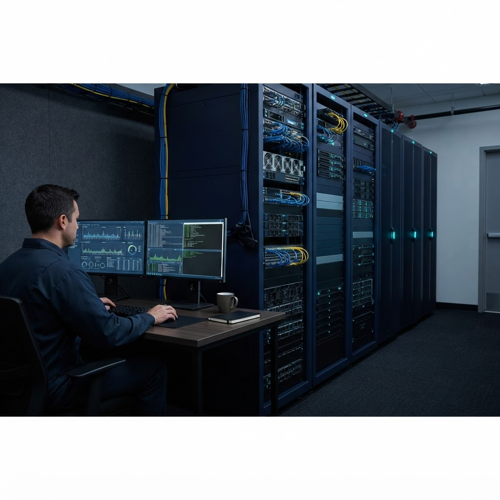 Informatikai szakember szerverinfrastruktúrát felügyel